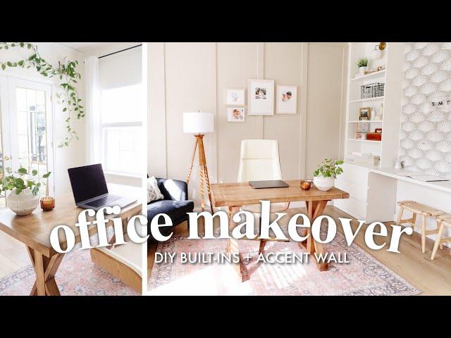 EXTREME OFFICE + CRAFT ROOM MAKEOVER | DIY Built-Ins, Accent Wall + Homary 2022