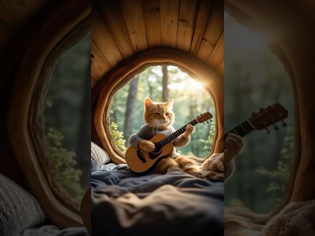 Learning guitar! 기타를 배우고 있어!#cute #funny #orangecat #cat #고양이