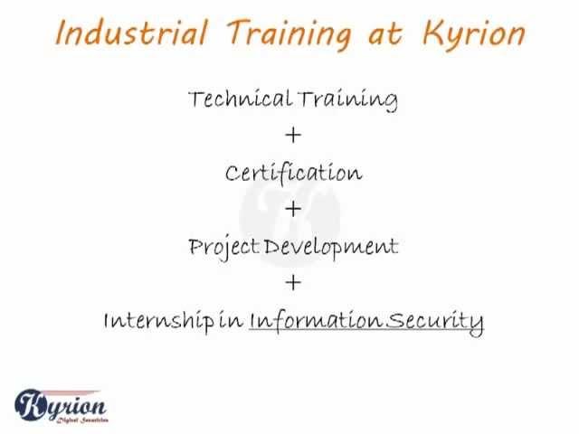 6 Months Industrial Training cum Internship Opportunity (2013)