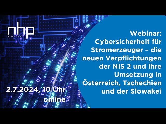 NHP Webinar - Cybersicherheit für Stromerzeuger – NIS 2