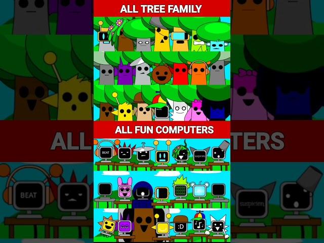 SPRUNKI MR TREE FAMILY VS SPRUNKI MR FUN COMPUTERS SUPER SHORTS VIDEO #VIRALSHORT