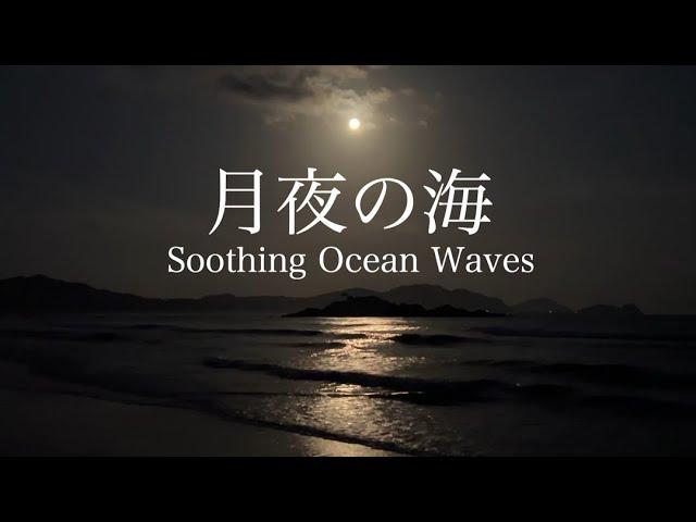 【自然環境音】海の波音・遠くの潮騒と波打ち際の優しい水の音 / 月夜の海 / 睡眠 瞑想 勉強 作業用 BGM / リラックス / 自然音 Nature Sounds / ASMR