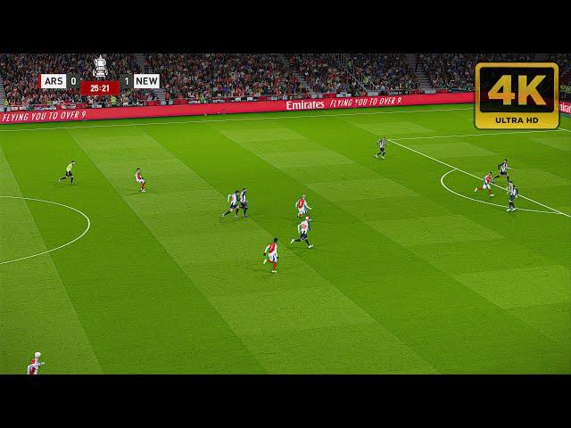 4K | FL 2025 Ultra Realism Graphic & Sound Mod | Arsenal vs. Newcastle | Carabao Cup 24/25