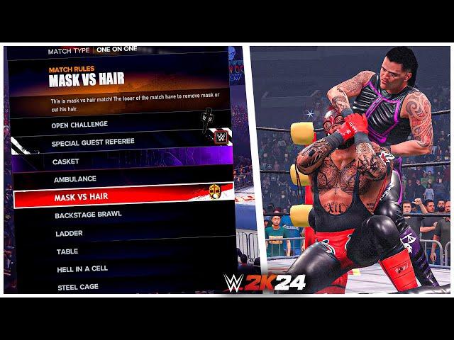 WWE 2K24: What If 2K Add Mask Vs Hair Match!