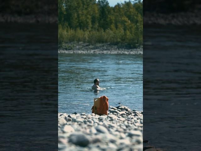 Cold plunge in Montana river #deepsnap #shorts #photography #travel