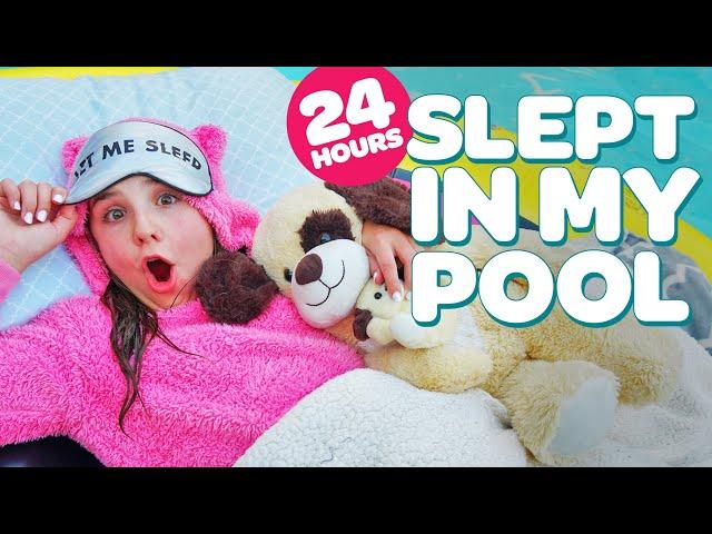 24 HOUR CHALLENGE OVERNIGHT IN MY POOL (FUNNY) | Piper Rockelle