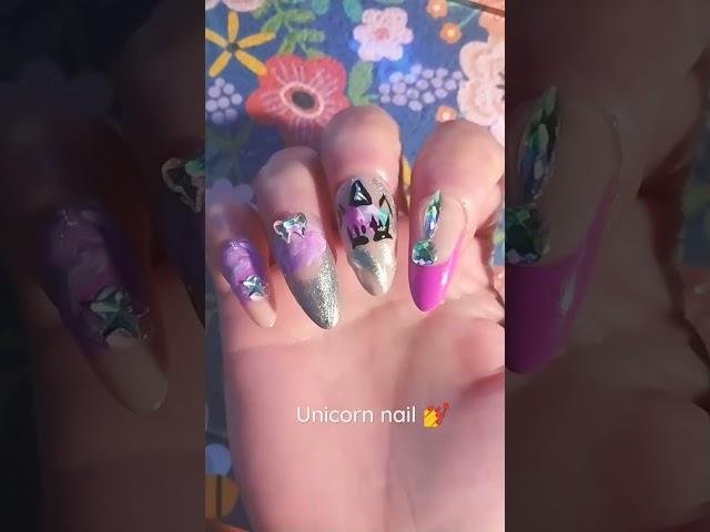 #unicorn nail #gelxnail#beginerfrindly