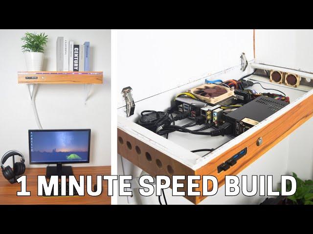 Shelf PC speed build in 1 minute (or so) || DIY PC case