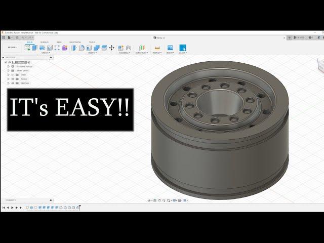 How to design RC parts in Fusion 360 | RC Truck rim | #1