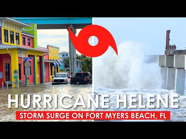 Hurricane Helene Storm Surge Hits Fort Myers Beach, Florida