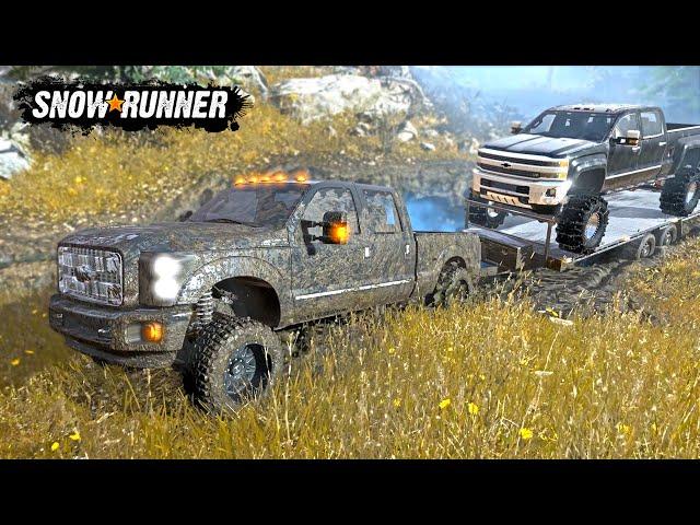 SNOWRUNNER- MUDDING & HAULING! (NEW F-350 PLATINUM & DURAMAX MODS)!