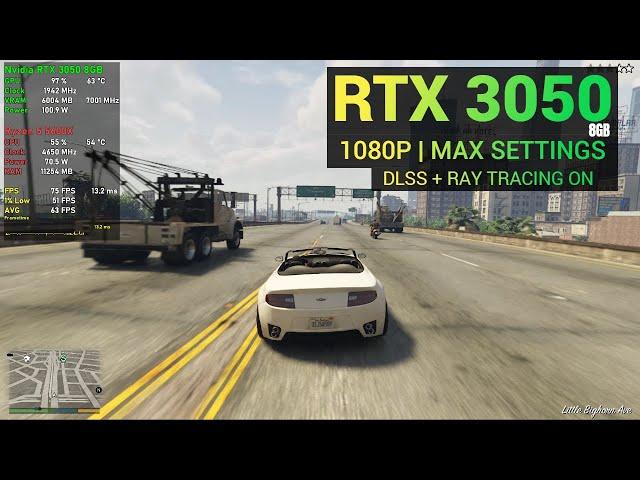 RTX 3050 8GB GTA 5 Enhanced Maximum RT Settings | 1080P | DLSS + Ray Tracing ON