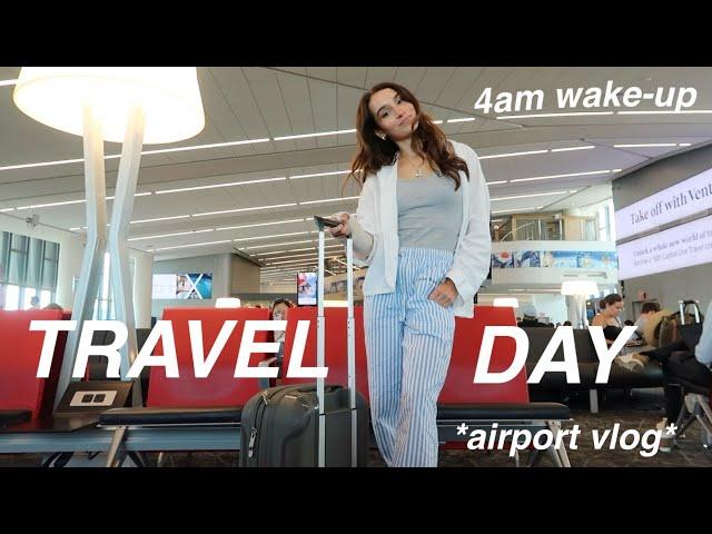 TRAVEL DAY VLOG : 4am wake-up, airport snacks, flying to Maine!