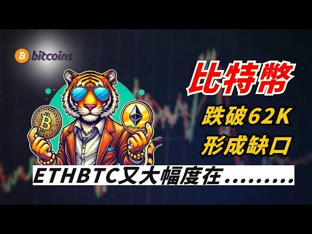 比特幣跌破62形成缺口，ETBTC又大幅度.....。