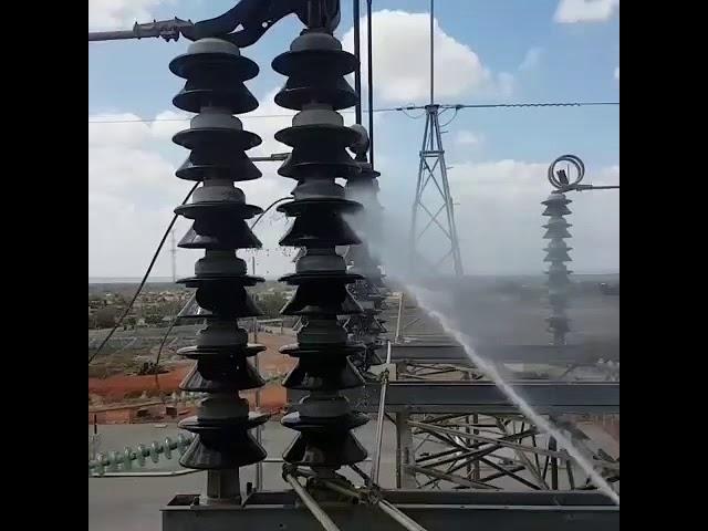 Giving a 230KV Electric Substation a bath