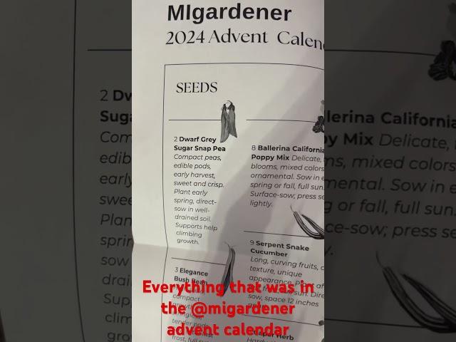 Everything that was inside the @MIgardener advent calendar 2024!! #advent2024