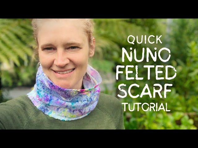 How to Make a Wet Felted Nuno Scarf Neck Warmer Fast, Easy & Fun! Beginner Style Step-by-Step