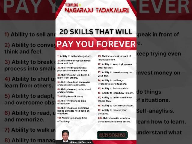 20 Skills That Will Pay You Forever