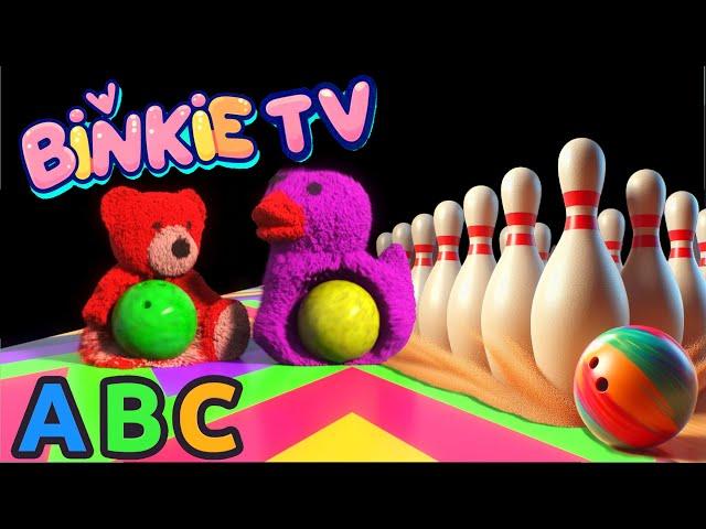  Kinetic Sand Shapes, Numbers, Alphabet, Colors Smash: Bowling Ball Bonanza! Binkie TV 