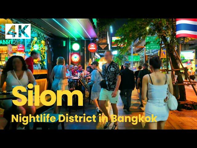 [4K UHD] Walking around Vibrant Nightlife and Shopping District in Silom, Bangkok