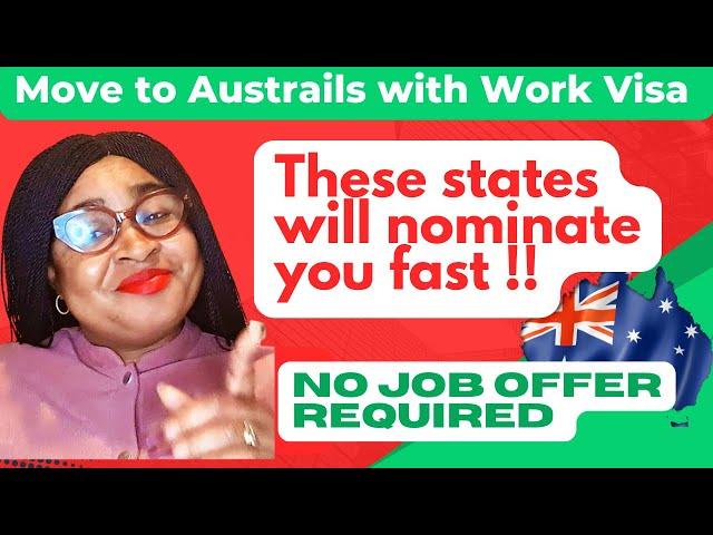 Move to Australia NOW !: Apply to these States For Quick Visa 190 & Visa 491. Work Visa