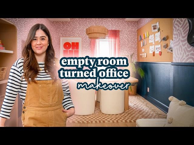 BOLD Office Room Makeover Under 200 Sq Ft!