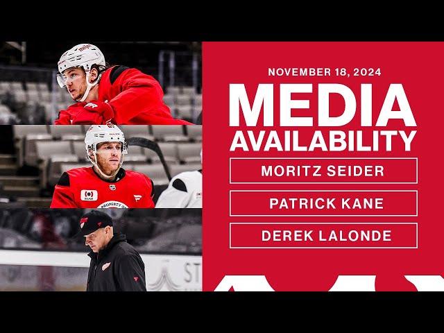 Moritz Seider, Patrick Kane, Derek Lalonde Morning Skate Availability vs SJS  | Nov. 18, 2024