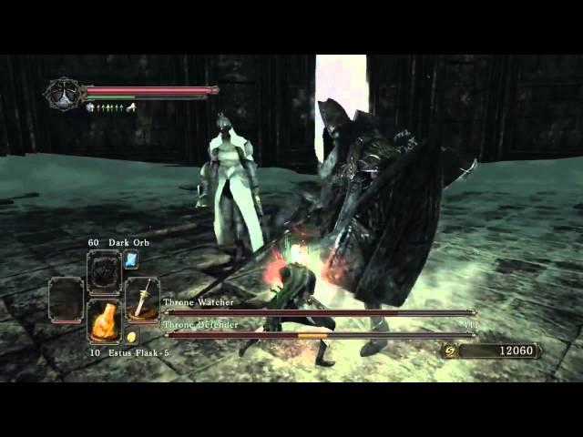 Dark Souls 2 Throne Watcher & Throne Defender Boss Fight Melee No Shield