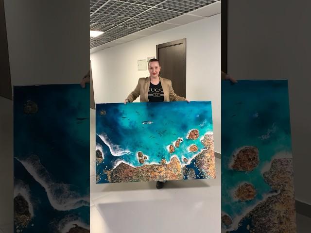 Картина Море живопись и смола под заказ как вам ?  #эпоксиднаясмола #живопись #картины #смола