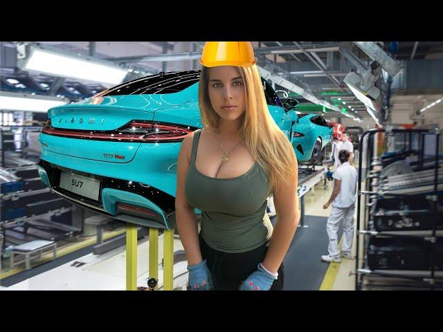 Inside Xiaomi SU7 Max Factory Building Ultra Smart Car - Production line