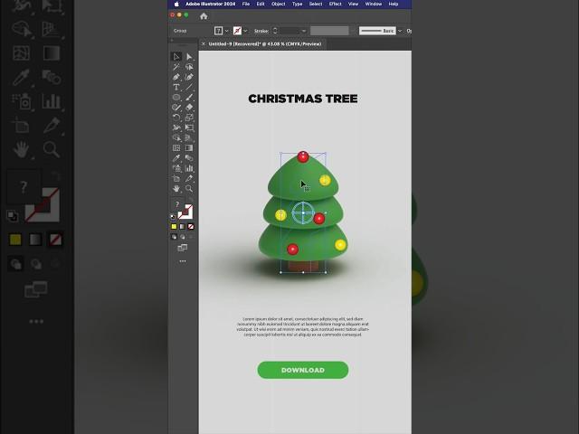 일러스트에서 크리스마스 트리 3D 아이콘 만들기 #일러스트레이터 #일러스트레이터강좌