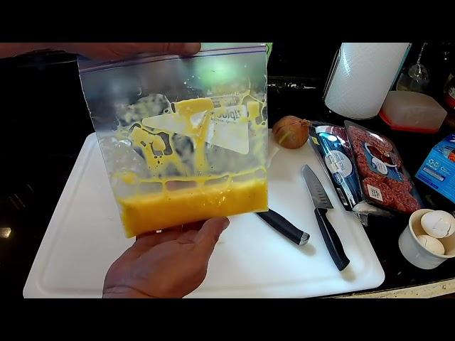 In the Kitchen with Sarge, Eggs in a bag.