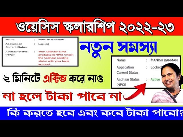 Oasis Scholarship Aadhaar NPCI link update | oasis scholarship NPCI link inactive problem solved