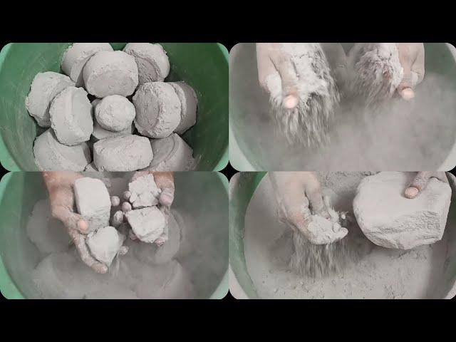 Extremely Soft&Dusty️+Crunchy || Grey+Cement Dry Crumbling & Powder Play ASMR