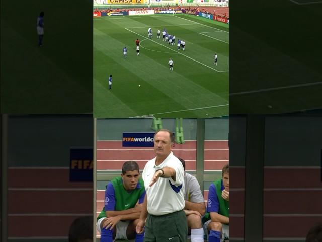 Scolari’s reaction to Ronaldinho’s free kick goal • England vs Brazil