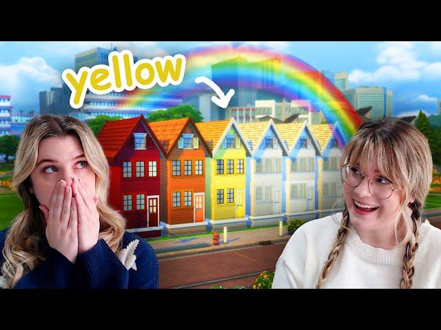 can we build a YELLOW townhouse in the sims 4? | rainbow townhouses pt 3