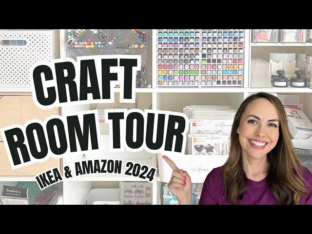 Craft Room Tour with IKEA & Amazon Organization Ideas #craftroom #organization #organizationhacks