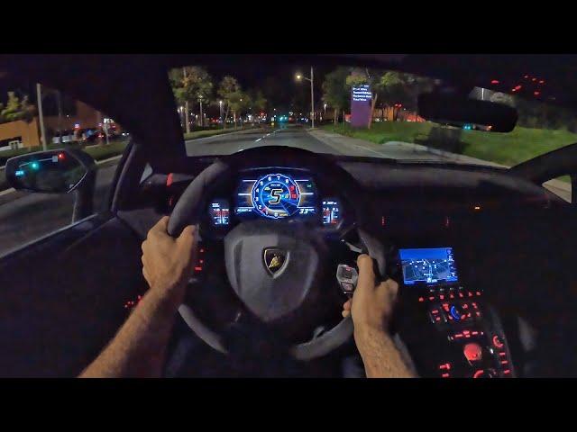 Lamborghini Aventador LP780-4 Ultimae POV Night Drive (3D Audio)(ASMR)