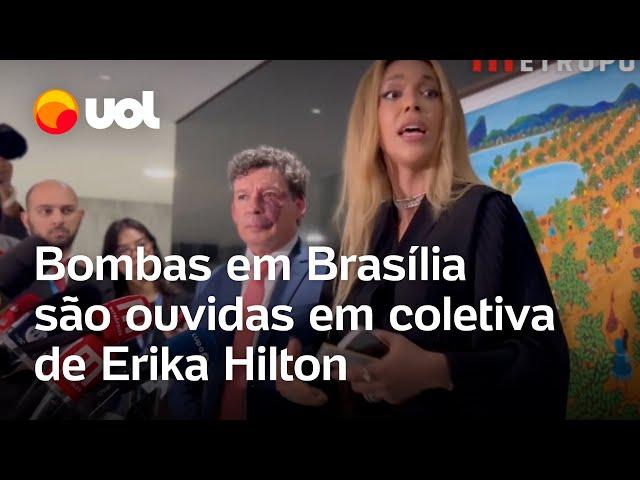 Explosão em Brasília: Bombas são ouvidas durante coletiva de Erika Hilton; veja o momento