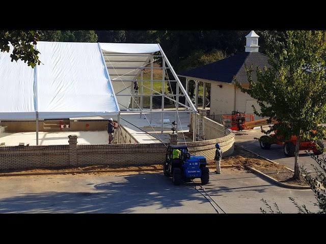 Losberger structure - installing roof panels