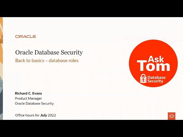 Back to the basics of DB security - Database roles