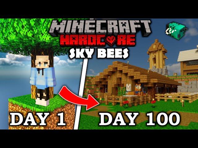 I Survived 100 Days in Sky Bees Hardcore Modded Minecraft