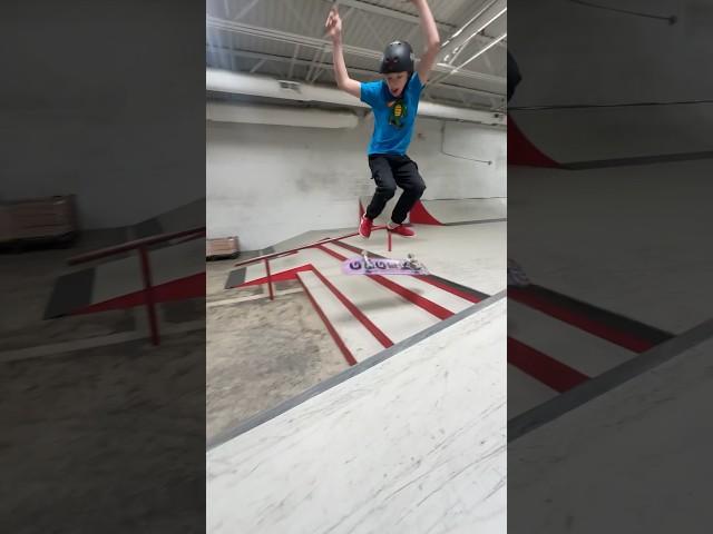 Ryden's FIRST KICKFLIP DOWN STAIRS!