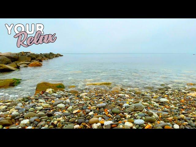 Gentle sound of the sea. Sounds of sea waves for relaxation and sleep. 10 hours of 4K video.