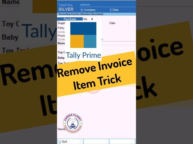  Tally Trick: Remove Invoice Items Instantly! 