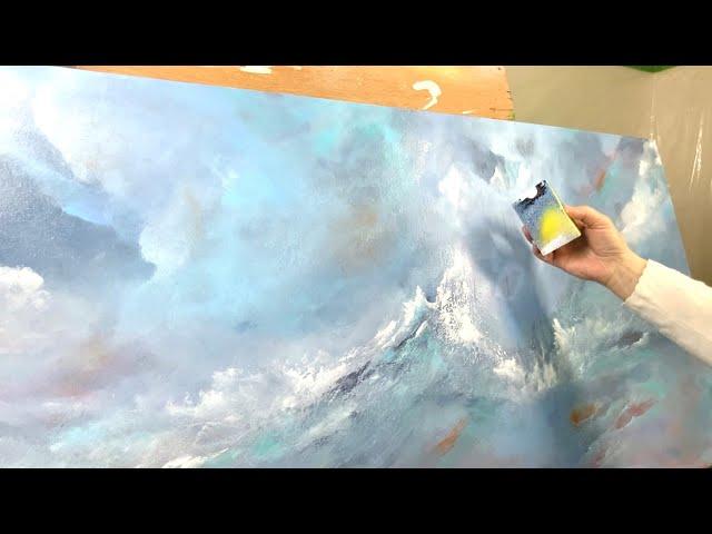 How To Paint Using a Kitchen Sponge ~Acrylic Painting #355