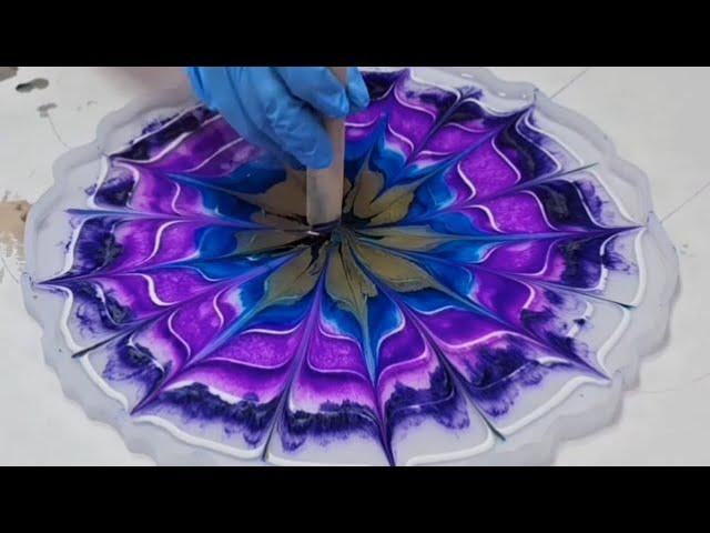 Resin Bloom Bowl | Purple, Blue, and Gold