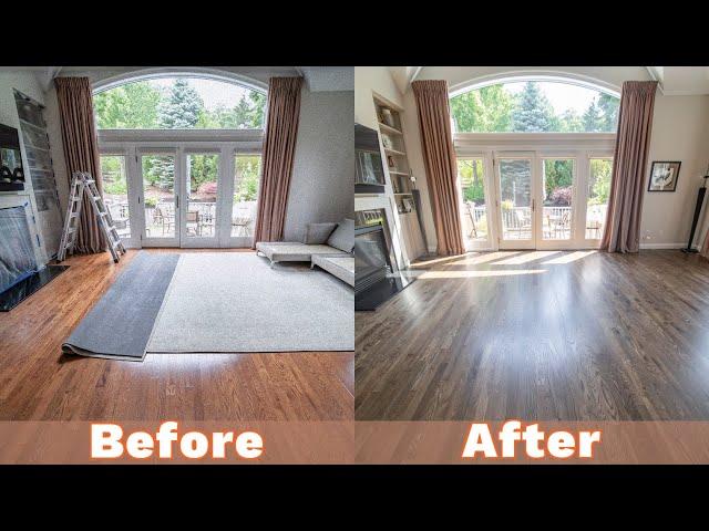 Renovation project.Driftwood/Antique Brown, Bona Traffic HD Satin on red oak hardwood floor. #update