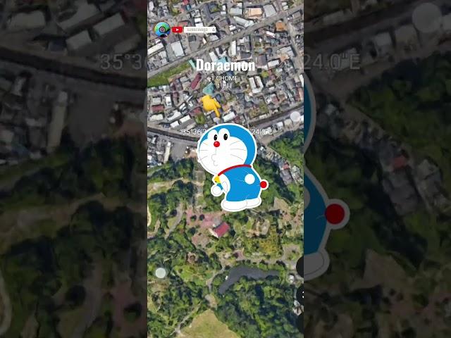 Cartoon Doraemon on google maps and google earth  #shorts #worldyguy2m