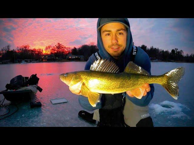 Ice Fishing Walleye on Clear Local Lake (My Step-by-Step Process)